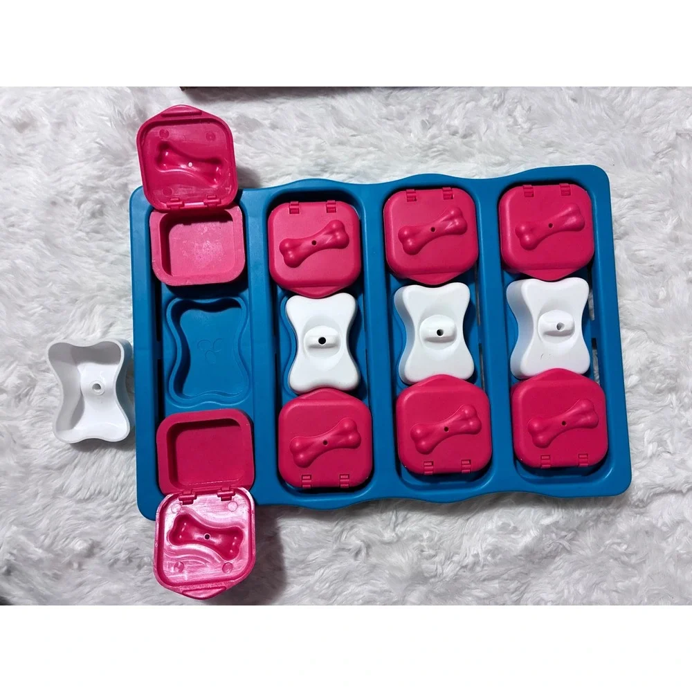 Outward Hound Nina Ottosson Dog Brick Interactive Treat Puzzle Toy Level 2 Blue